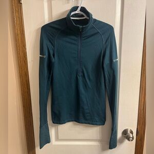Lululemon Athletica Teal Long-Sleeve Quarter-Zip Top Size 6 (15” Ptp)